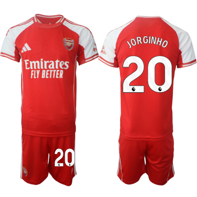 Men's Arsenal F.C #20 Jorginho Red 2025 Home Soccer Jersey Suit